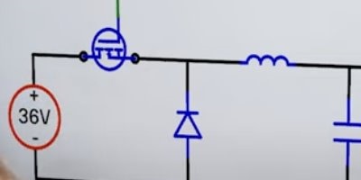 Screen Capture of a Buck Converter schematic from a video