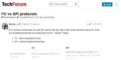 Image of Related Content Card: I²C vs SPI protocols 