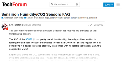 Image of Related Content Card: Sensirion Humidity/CO2 Sensors FAQ
