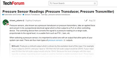 Image of Pressure Sensor Readings (Pressure Transducer, Pressure Transmitter)