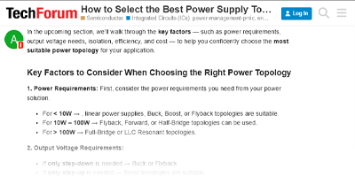 Image of Related Content Card: How to Select the Best Power Supply Topology for Your Application