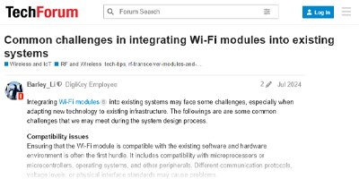 Image of Common challenges in integrating Wi-Fi modules into existing systems