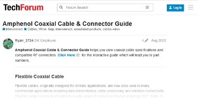 Image of Related Content Card: Amphenol Coaxial Cable & Connector Guide 