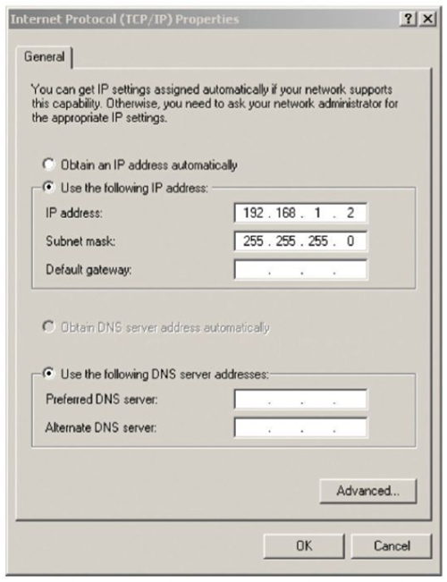 Image of PC network configuration