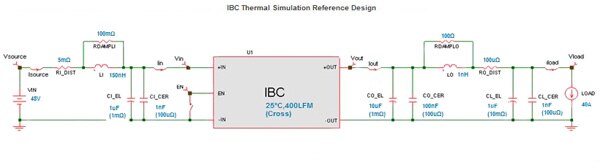 Image of DC/DC converter B050E120T40N1-00 and output filter and load