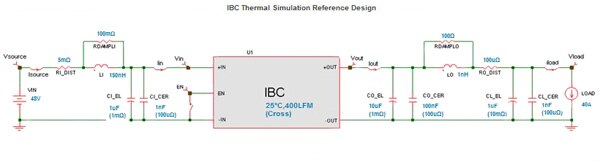 Image of DC/DC converter B050E120T40N1-00 and output filter and load