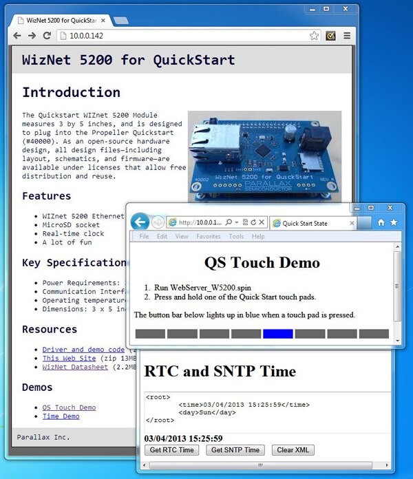 Image of Webserver demo including homepage