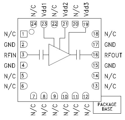 Diagram of Analog Devices HMC519LC4TR GaAs LNA