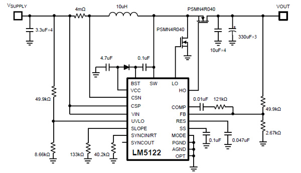 TI’s synchronous controller LM5122