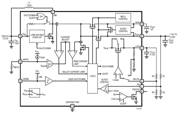 Diagram of Linear Technology DC/DC converter LTC3105