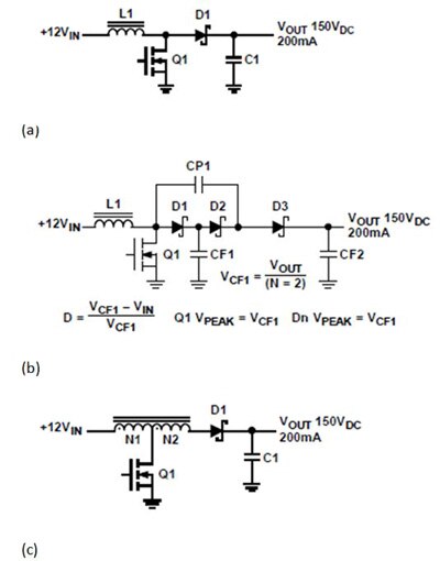 Image of Analog Devices simple boost, charge-pump multiplied boost, and tapped-inductor boost