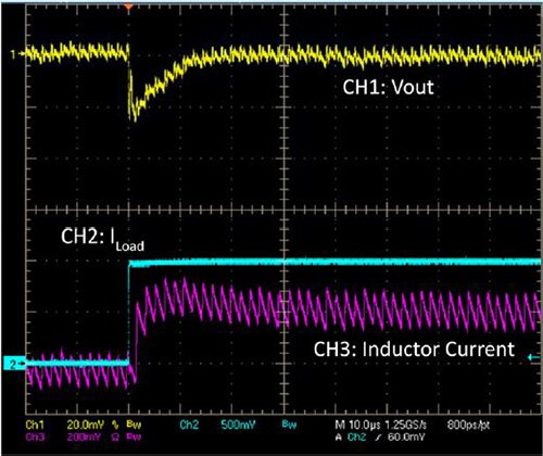 Image of transient response with gain setting of 650