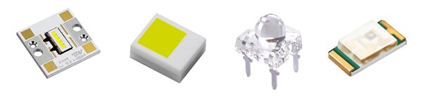 Image of selection of LEDs manufactured by Everlight
