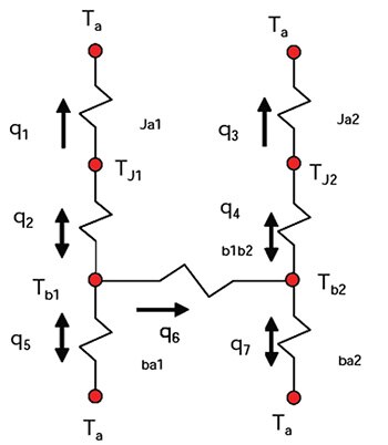 Image of resistor network of the PCB with two components