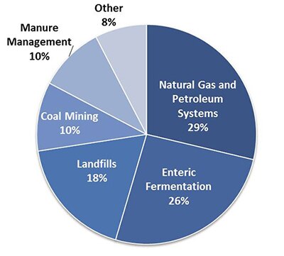 Graph of methane sources