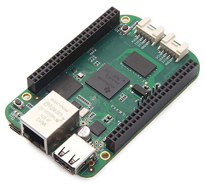 BeagleBone Green 板採用 ARM Cortex-A8 核心架構的 1 GHz Sitara 處理器。
