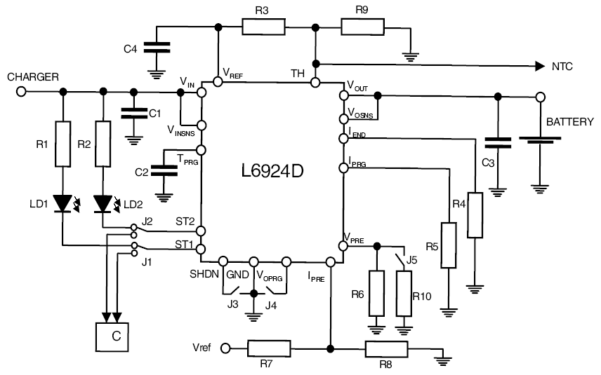 Battery Charger Reference Design Schematic