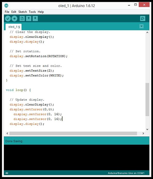 screen capture of Arduino development environment