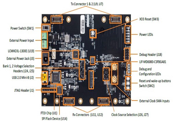 Image of Lattice Semiconductor CrossLink LIF-MD6000 Master Link board
