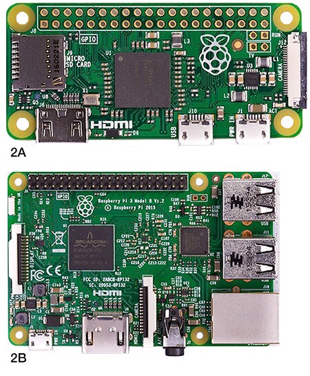Image of Pi Zero and Pi 3 boards