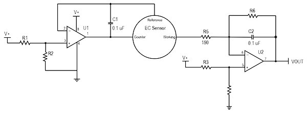Diagram of potentiostat circuit