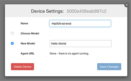 Image of connection of a module through the Cloud to Electric Imp software model