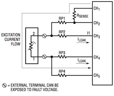 Linear Technology 的 LTC2986-1 相邻通道原理图