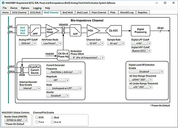 Image of Maxim Integrated MAX30001 evaluation software