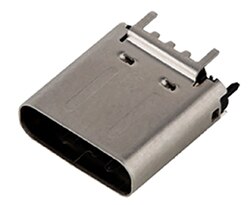 Bild vom senkrecht montierten USB-C-Anschluss von Amphenol FCI