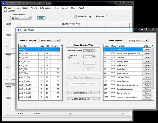 Image of Analog Devices evaluation software application