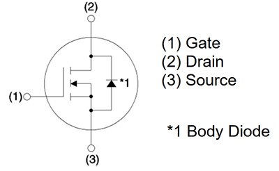 ROHM 的 SCT3160KL 基本型 N 通道 SiC 功率 MOSFET 示意圖