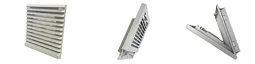 Image of snap-on, sliding, and hinged louvered fan guards