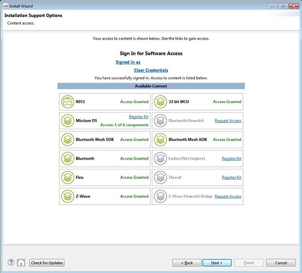Image of Simplicity Studio hardware proof-of-purchase screen