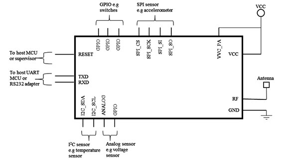 Diagram of LPWAN systems can include both radios and sensor interfaces