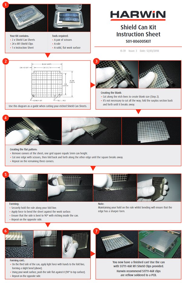 Harwin S01-806005 RFI 屏蔽罐套件说明书图片