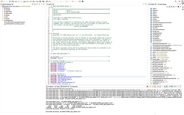 用于创建、配置和管理物联网嵌入式软件的 STM32CubeIDE IDE 图片（点击放大）。