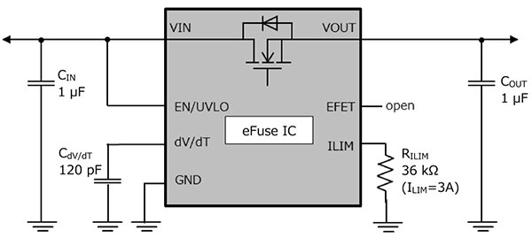 低导通电阻功率 MOSFET 原理图