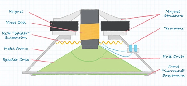 标准扬声器结构示意图