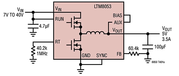 Analog Devices LTM8053 属于 Silent Switcher 产品族（点击放大）