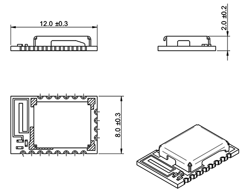 Würth Elektronik 的 Setebos-I 2.4 GHz 无线电模块的示意图