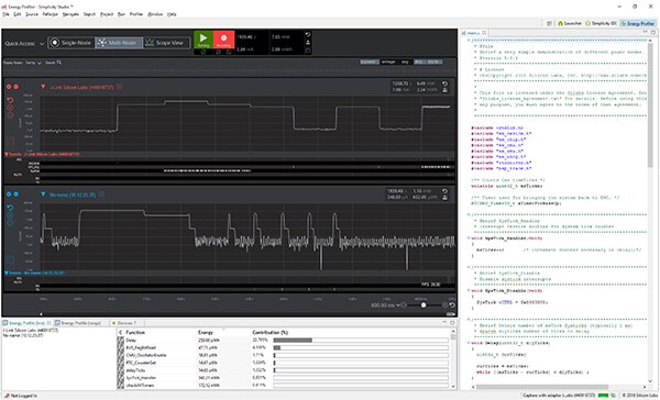 Silicon Labs Simplicity Studio 包含一个能量分析器（点击放大）