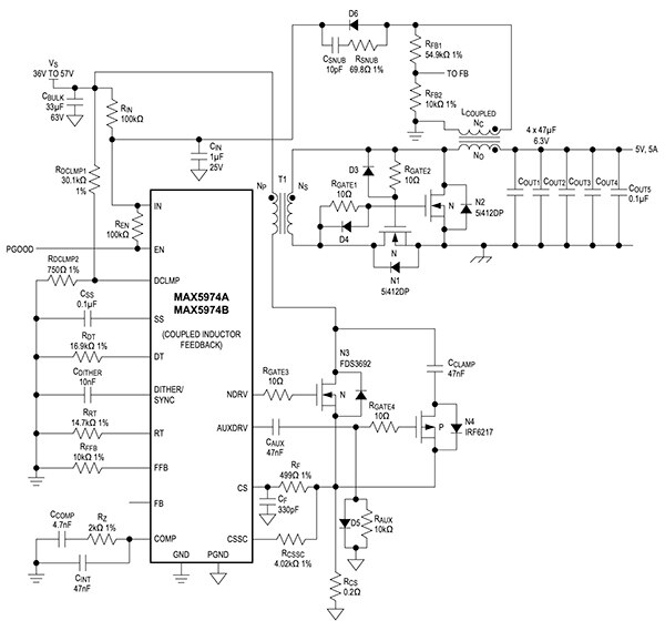 Analog Devices 的 MAX5974B（点击放大）