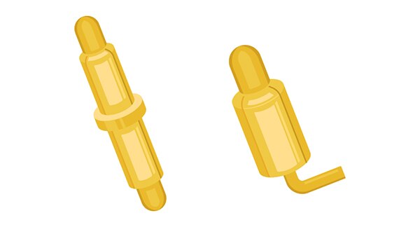 Examples of double-ended and right-angle pogo pins