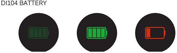 Image of APEM Q14F3BYYRG12E-DI104 can indicate an OFF or ON state in addition to battery status