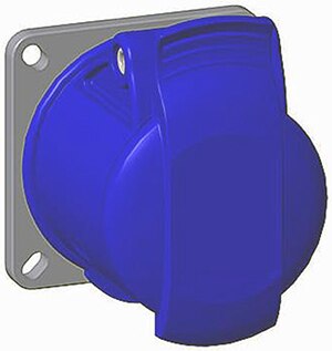 Image of Amphenol Sine Systems 2CMA193146R1000 two-pole, three-wire, panel-mount power receptacle