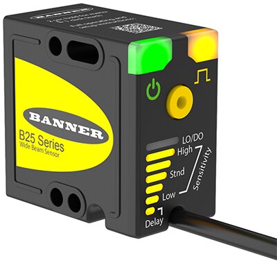 Image of Banner Engineering B25 wide-beam retroreflective sensor