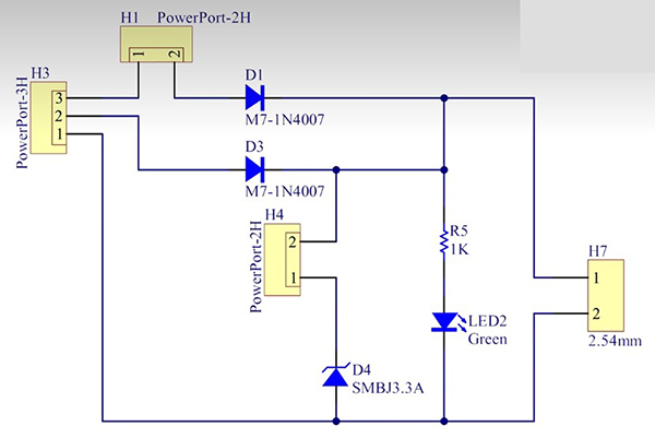 TVS二极管构成的过压保护电路示例