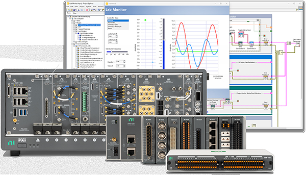 Image of test systems with highly integrated hardware and software (click to enlarge)