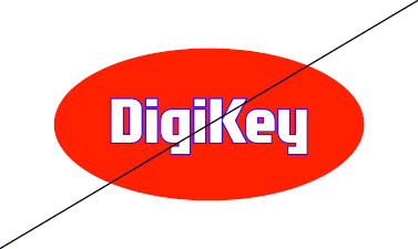 DigiKey Logo displayed in a red oval with a blue stroke around letters