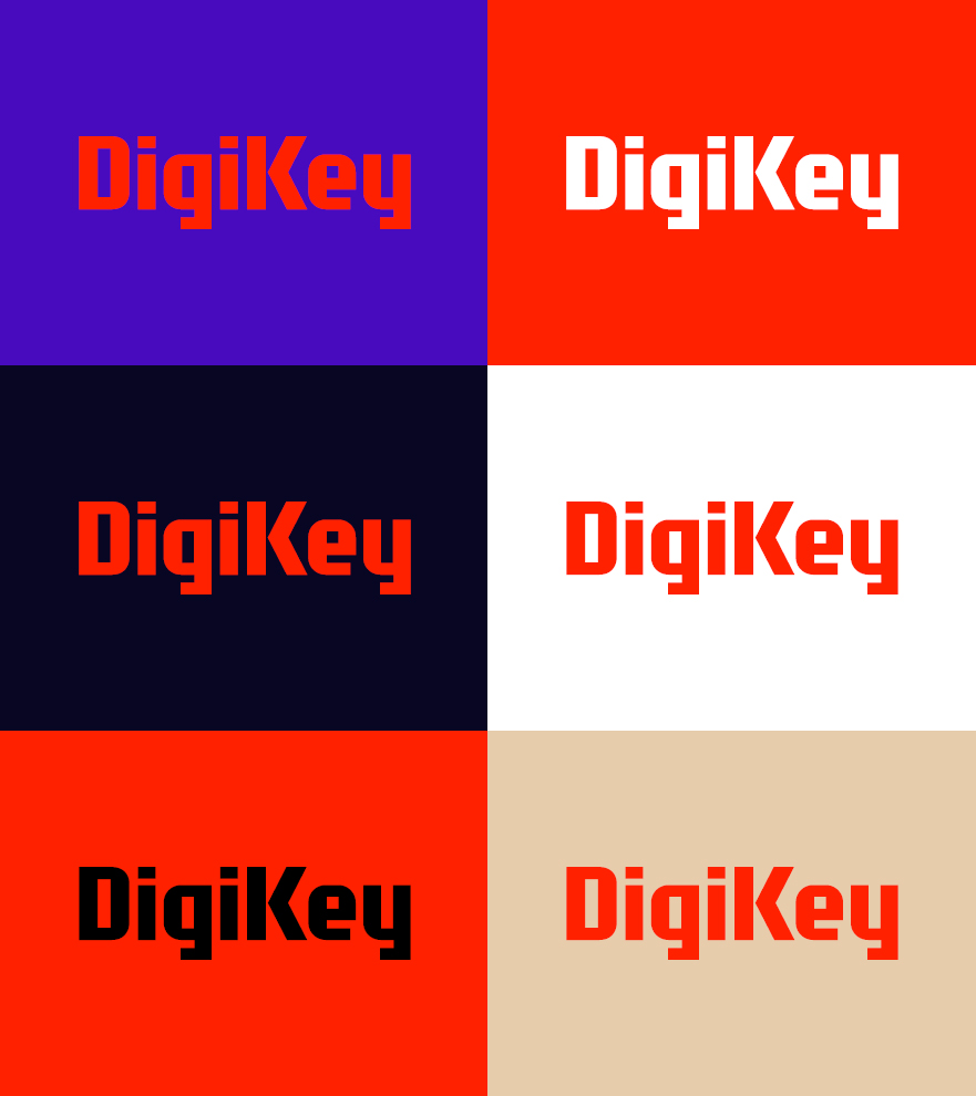 DigiKey Logos with a variety of DigiKey brand background colors